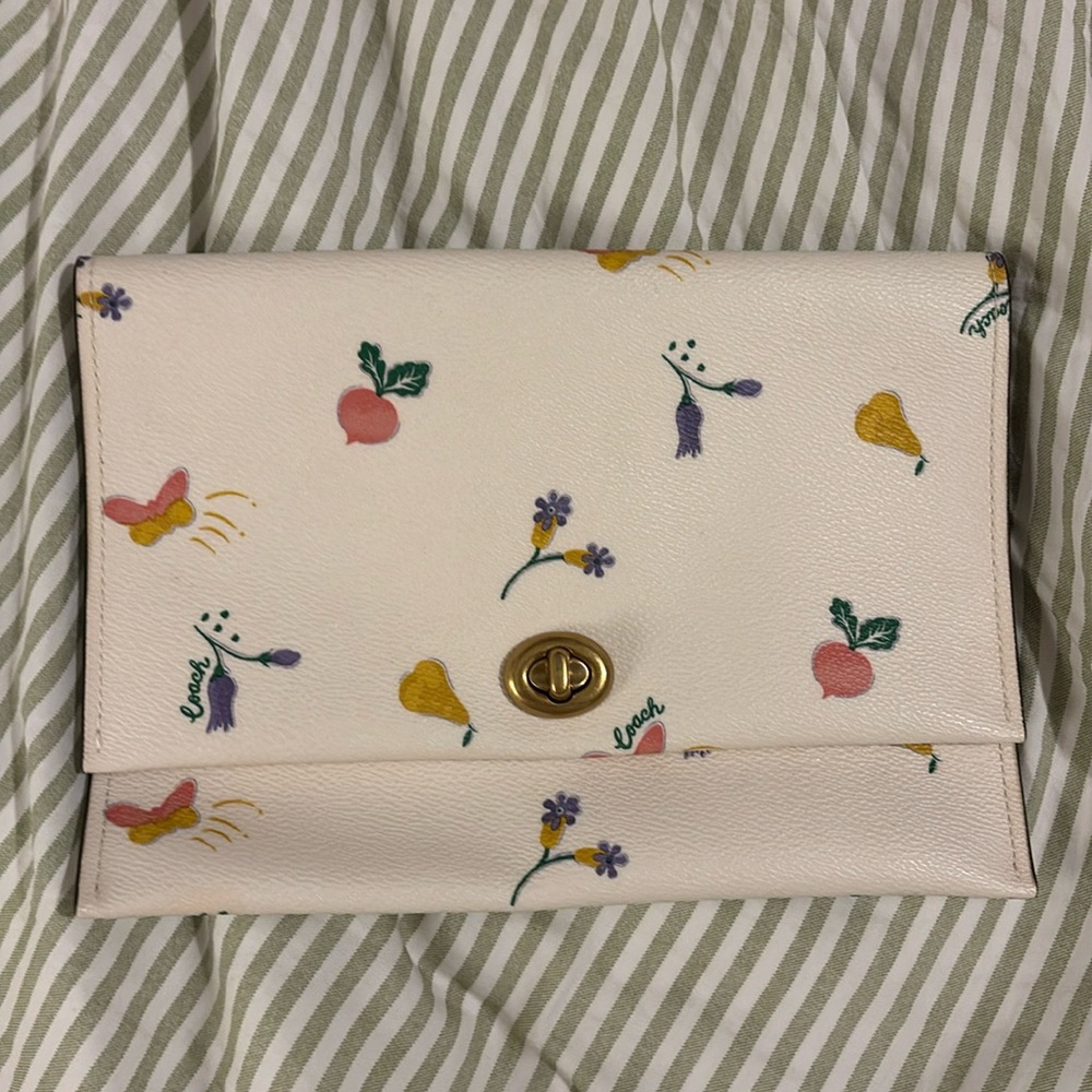Coach floral clutch